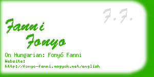 fanni fonyo business card