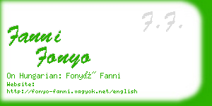 fanni fonyo business card